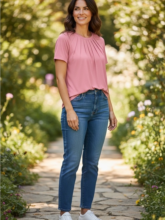 Automet Tops - Automet Lg Women's Pink Short Sleeve Tee